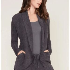 Barefoot Dreams Cozychic Lite Circle Cardigan Carbon Purple Oversized XS / Small